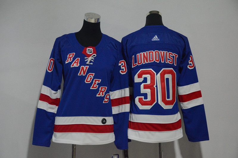 Rangers 30 Henrik Lundqvist Blue Women  Jersey