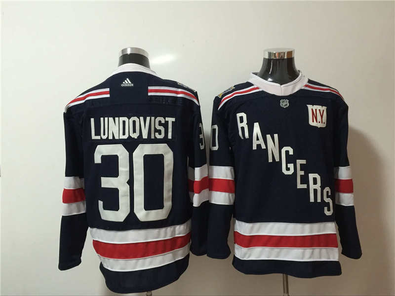 Rangers 30 Henrik Lundqvist Navy  Jersey
