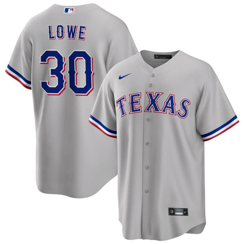 Rangers 30 Nathaniel Lowe Gray Nike Cool Base Jersey