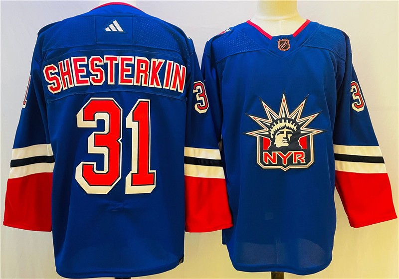 Rangers 31 Igor Shesterkin Royal Reverse Retro Adidas Jersey