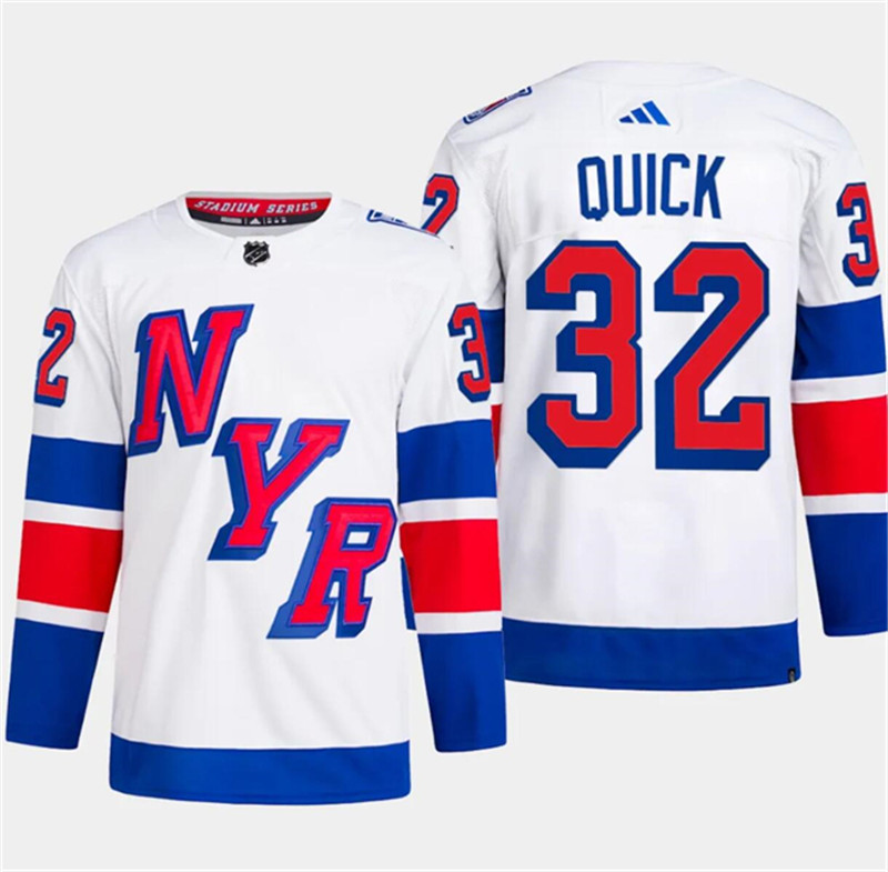 Rangers 32 Jonathan Quick White 2024 NHL Stadium Series Adidas Jersey