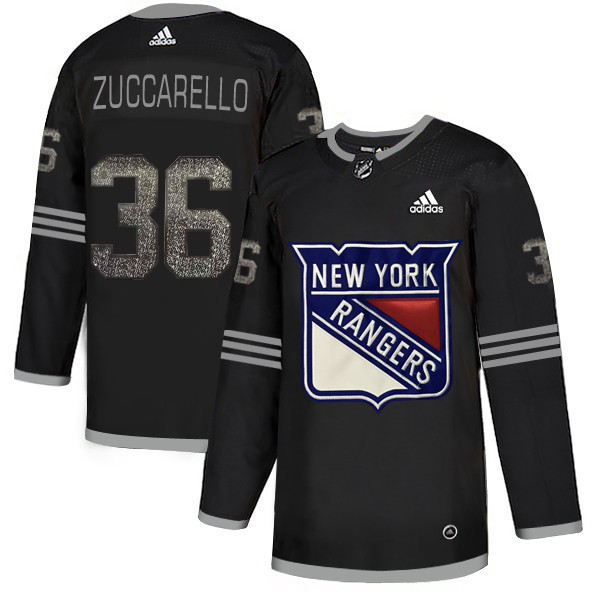 Rangers 36 Mats Zuccarello Black Shadow  Jersey