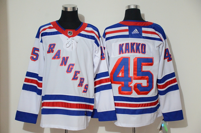Rangers 45 Kaapo Kakko White Adidas Jersey