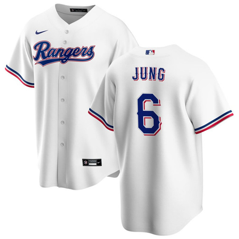 Rangers 6 Josh Jung White Nike Cool Base Jersey