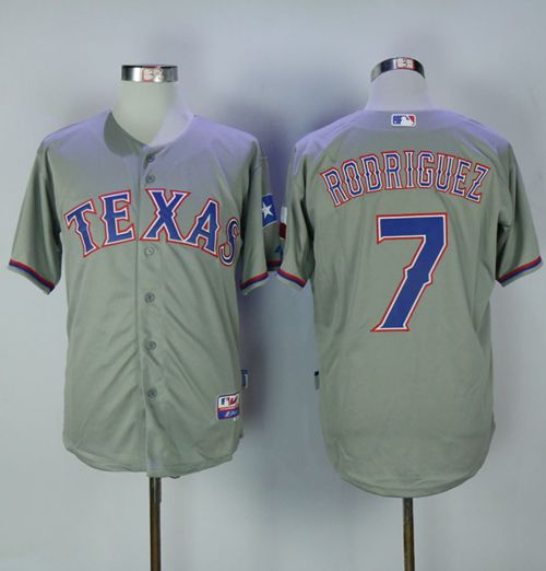 Rangers 7 Ivan Rodriguez Grey Cool Base Stitched MLB Jersey