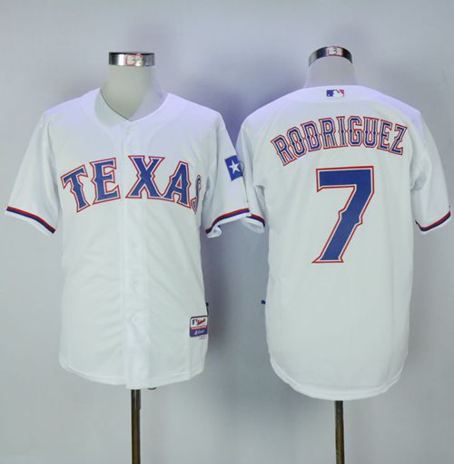 Rangers 7 Ivan Rodriguez White Cool Base Stitched MLB Jersey