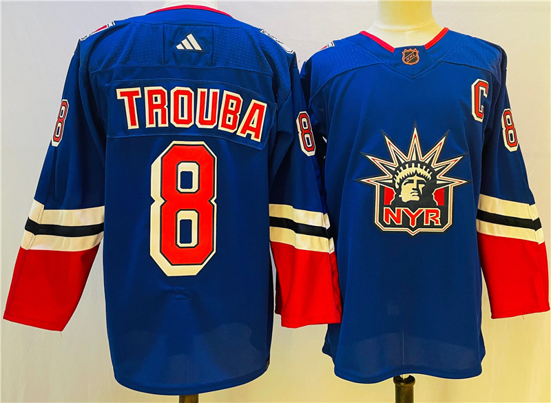 Rangers 8 Jacob Trouba Royal Reverse Retro Adidas Jersey