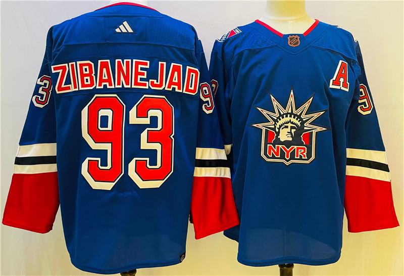 Rangers 93 Mika Zibanejad Royal Reverse Retro Adidas Jersey