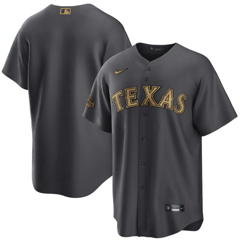 Rangers Blank Charcoal Nike 2022 MLB All Star Cool Base Jersey