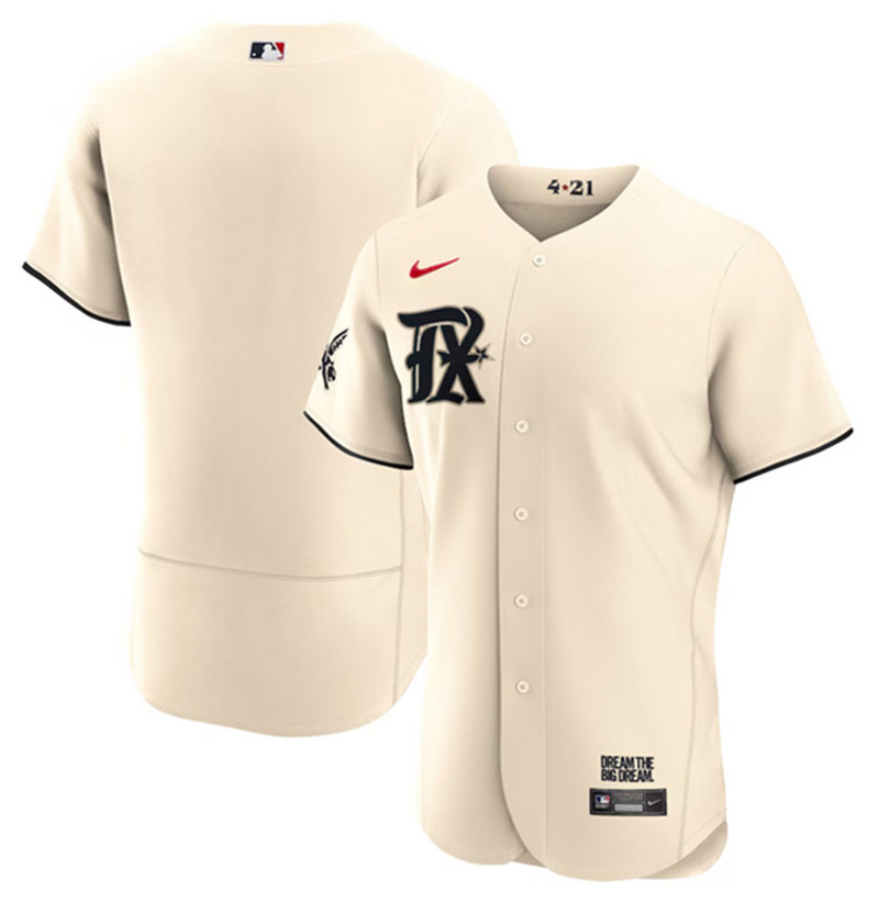 Rangers Blank Cream Nike 2023 City Connect Flexbase Jersey