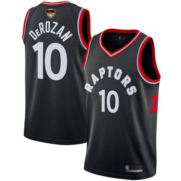 Raptors #10 DeMar DeRozan Black Statement Edition 2019 Finals Bound Basketball Swingman Jersey