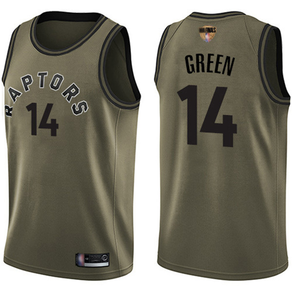 Raptors #14 Danny Green Green 2019 Finals Bound Basketball Swingman Salute to Service Jersey