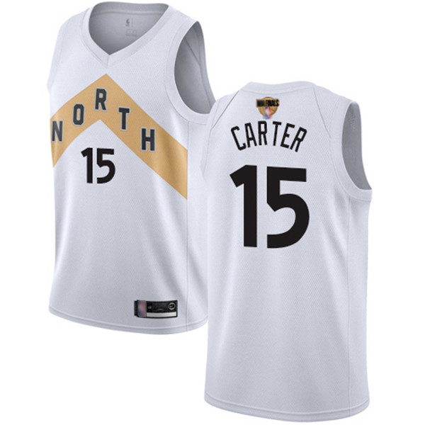 Raptors #15 Vince Carter White 2019 Finals Bound Basketball Swingman City Edition 2018 19 Jersey