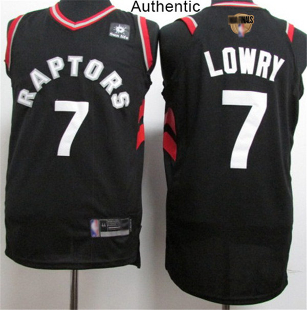 Raptors #7 Kyle Lowry Black 2019 Finals Bound Basketball Authentic Statement Edition Jersey