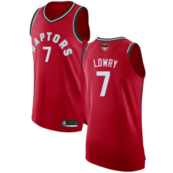 Raptors #7 Kyle Lowry Red 2019 Finals Bound Basketball Authentic Icon Edition Jersey