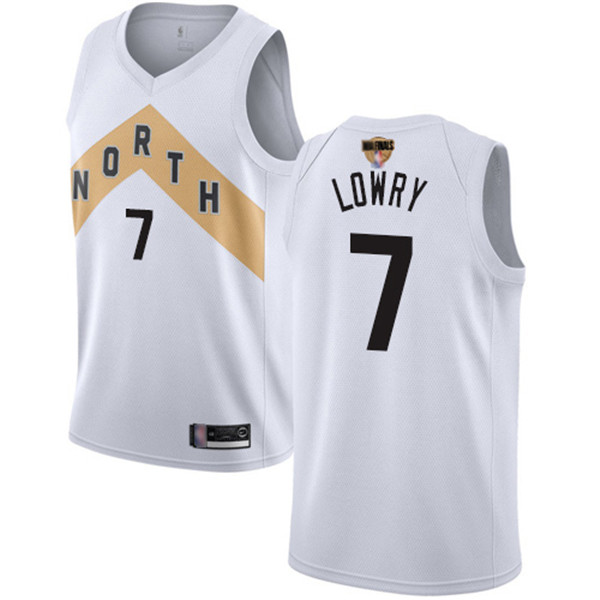 Raptors #7 Kyle Lowry White 2019 Finals Bound Basketball Swingman City Edition 2018 19 Jersey