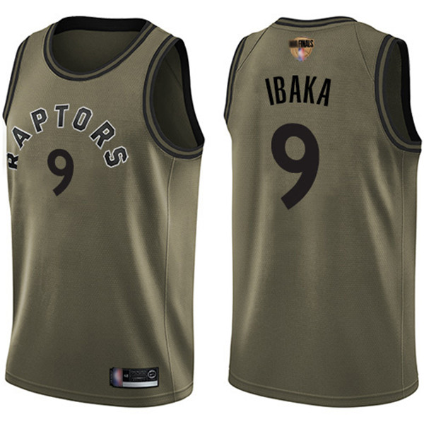 Raptors #9 Serge Ibaka Green Salute to Service 2019 Finals Bound Basketball Swingman Jersey