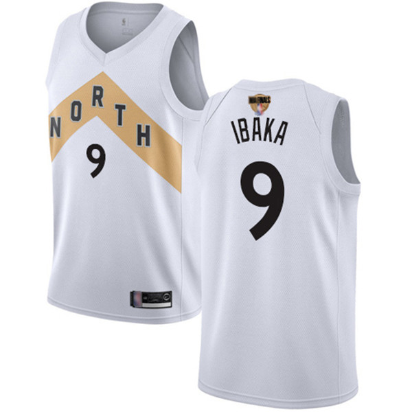 Raptors #9 Serge Ibaka White 2019 Finals Bound Basketball Swingman City Edition 2018 19 Jersey