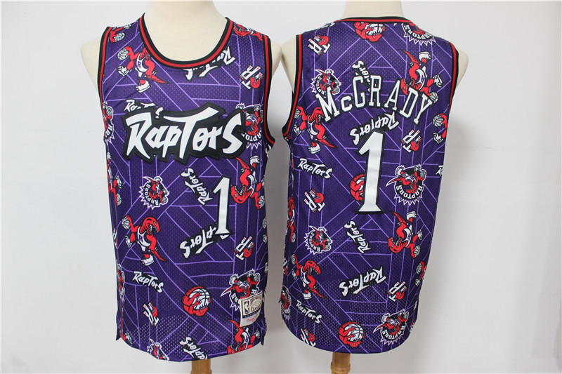 Raptors 1 Purple Printed Tear Limited Edition Retro wingman Jersey