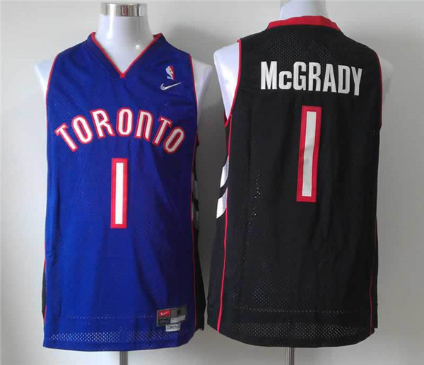 Raptors 1 Tracy McGrady New Revolution 30 Swingman Soul Throwback Purple Black Jersey