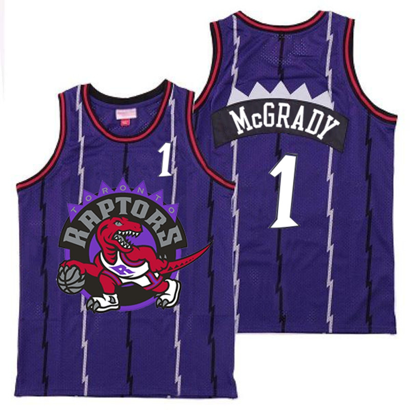 Raptors 1 Tracy McGrady Purple Big Logo Retro Jersey