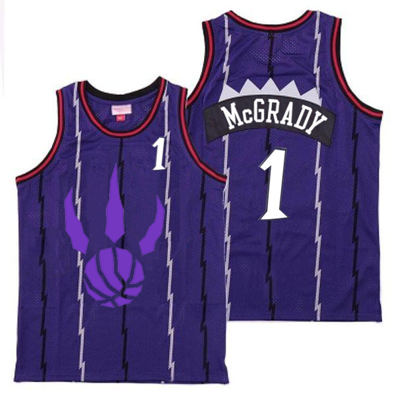 Raptors 1 Tracy McGrady Purple Logo Retro Jersey