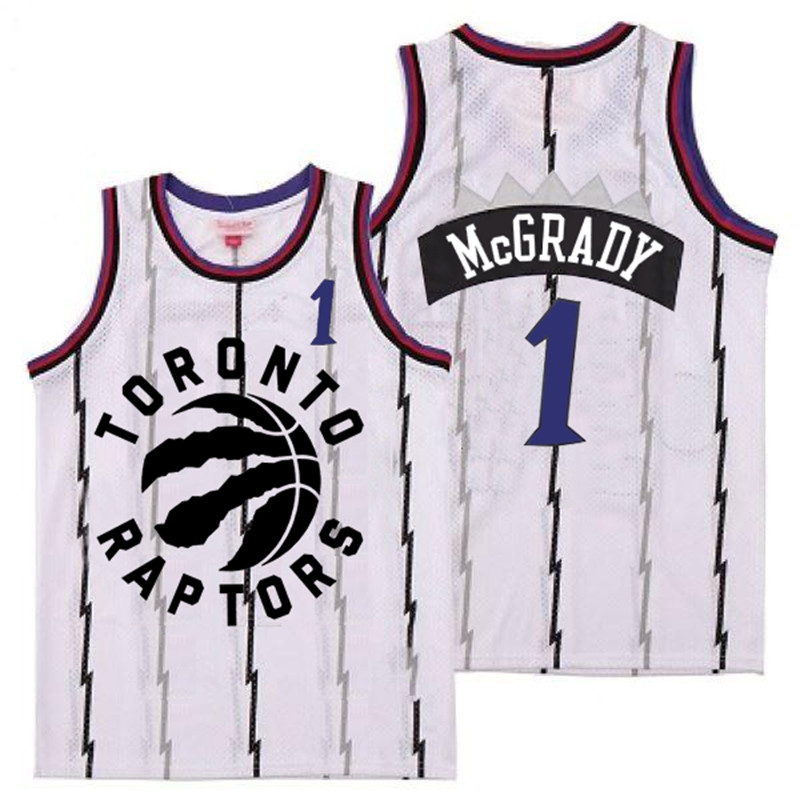 Raptors 1 Tracy McGrady White Retro Jersey