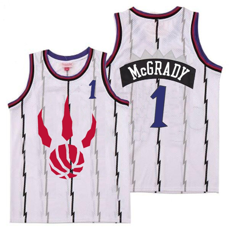 Raptors 1 Tracy McGrady White Throwback Jerseys