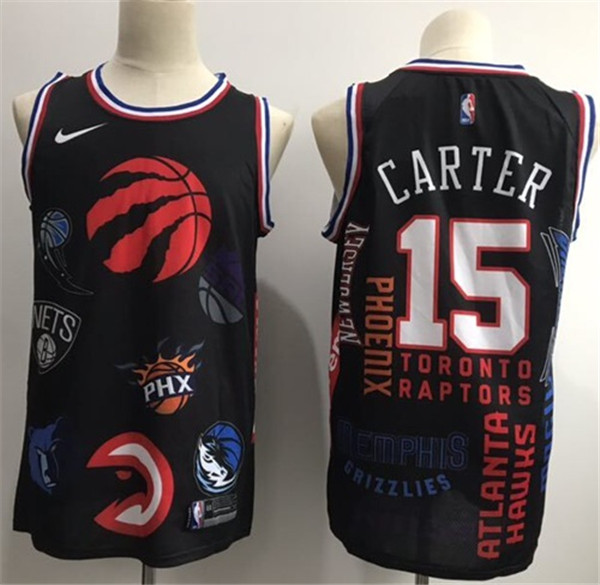 Raptors 15 Vince Carter Black Basketball Swingman Jointly Team Jersey