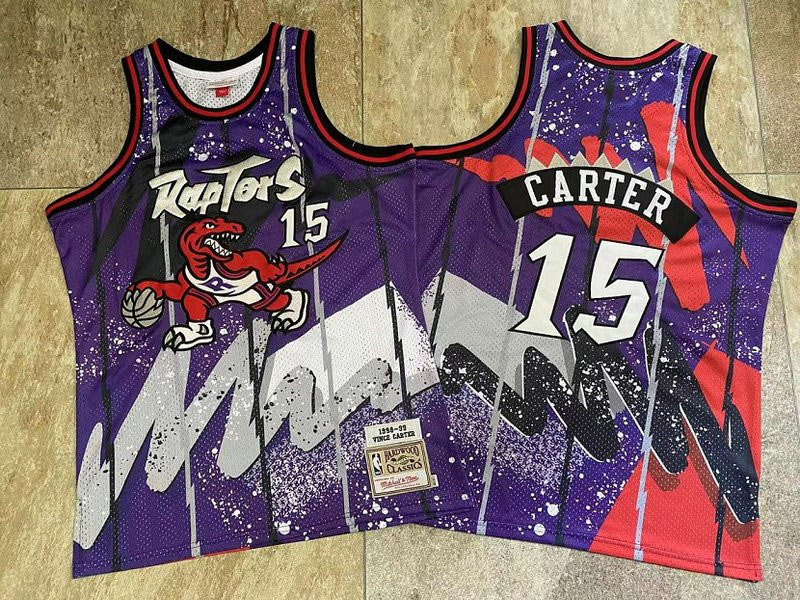 Raptors 15 Vince Carter Purple 1998 99 Hardwood Classics Jersey