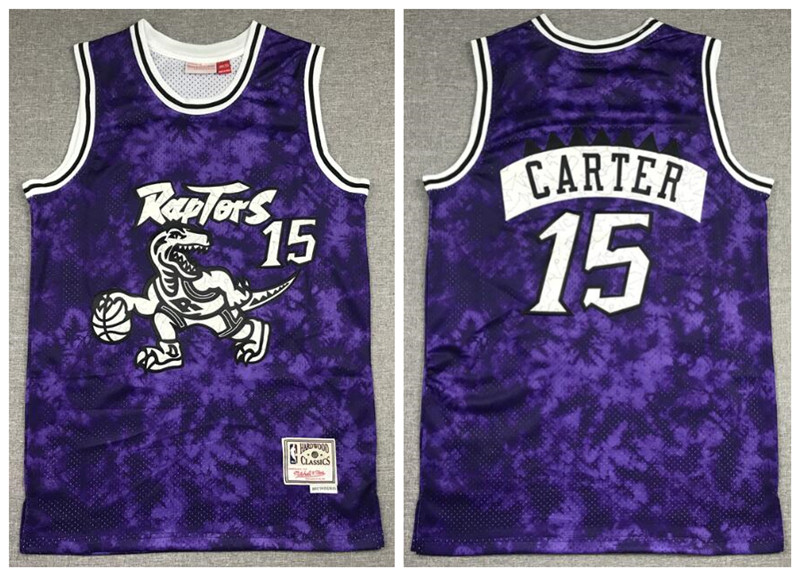 Raptors 15 Vince Carter Purple Hardwood Classics Swingman Jersey