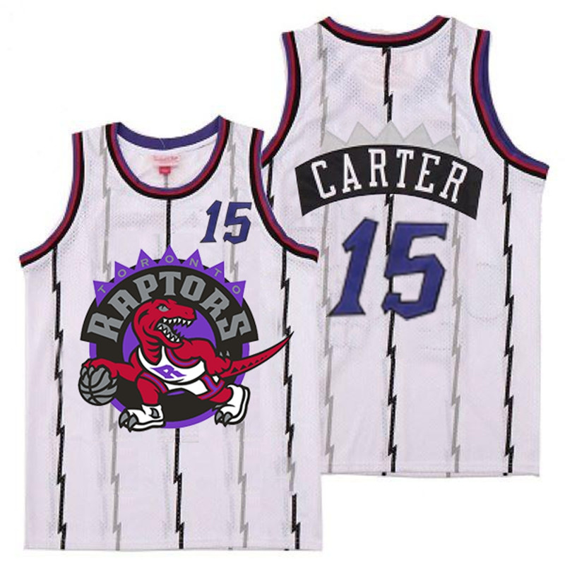 Raptors 15 Vince Carter White Big Logo Retro Jersey