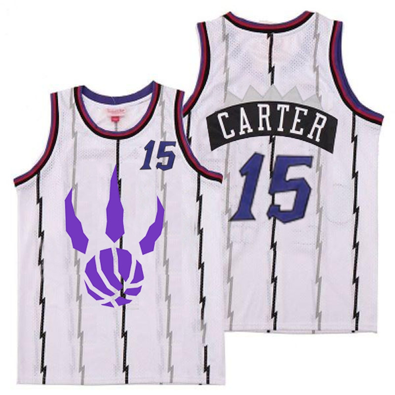 Raptors 15 Vince Carter White Logo Retro Jersey