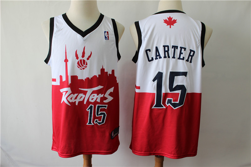 Raptors 15 Vince Carter White Red 2019 City DNA Swingman Jersey