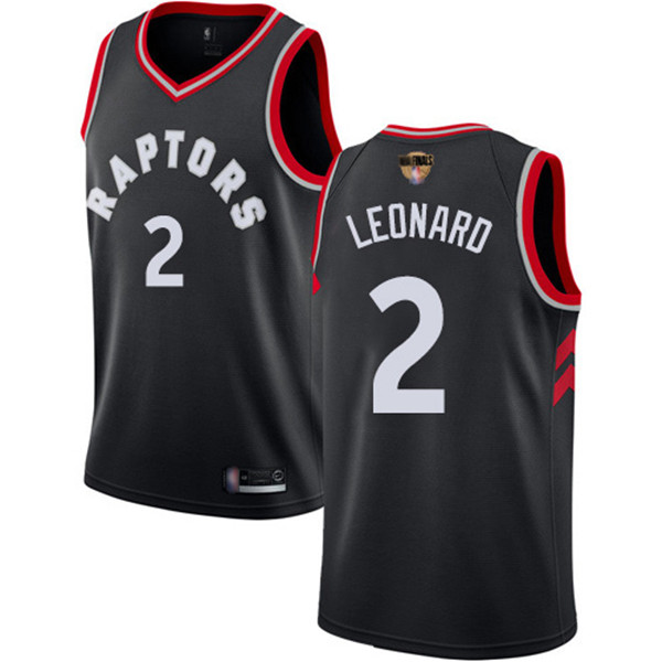 Raptors 2 Kawhi Leonard Black 2019 Finals Bound Basketball Swingman Statement Edition Jersey