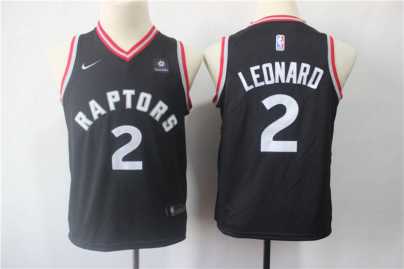 Raptors 2 Kawhi Leonard Black Youth  Swingman Jersey