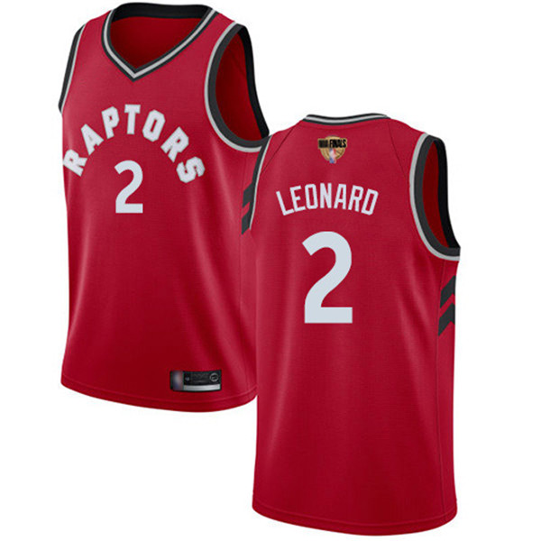 Raptors 2 Kawhi Leonard Red 2019 Finals Bound Basketball Swingman Icon Edition Jersey