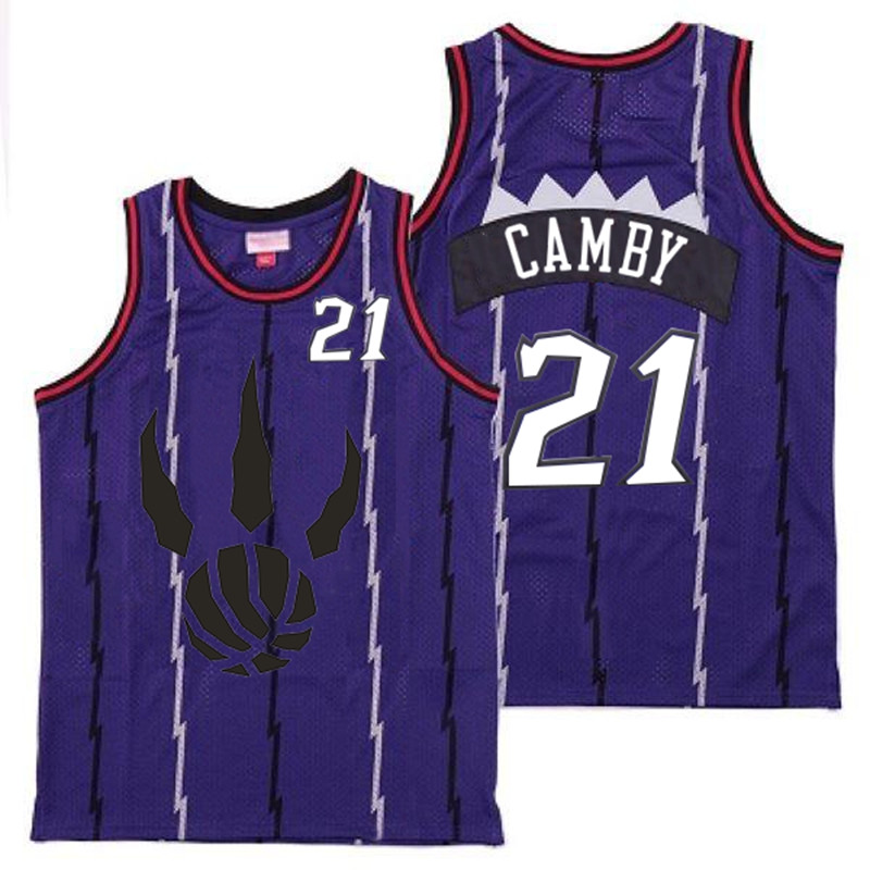 Raptors 21 Marcus Camby Purple Throwback Jersey