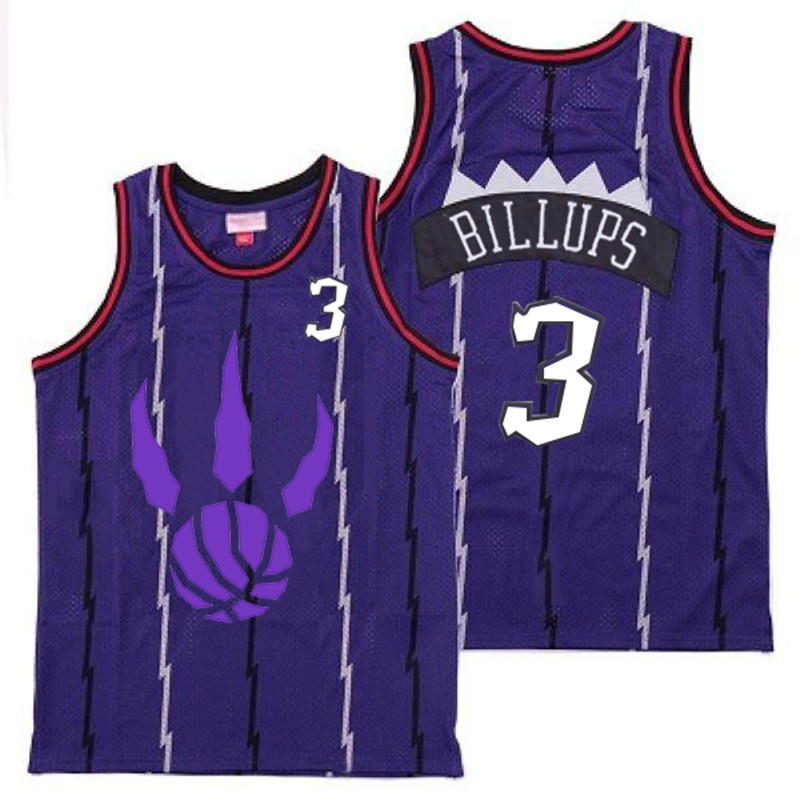 Raptors 3 Chauncey Billups Purple Logo Retro Jersey