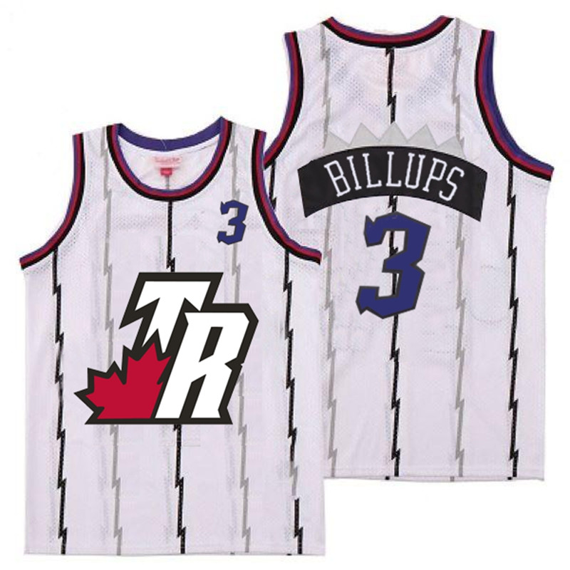 Raptors 3 Chauncey Billups White Big White TR Logo Retro Jersey