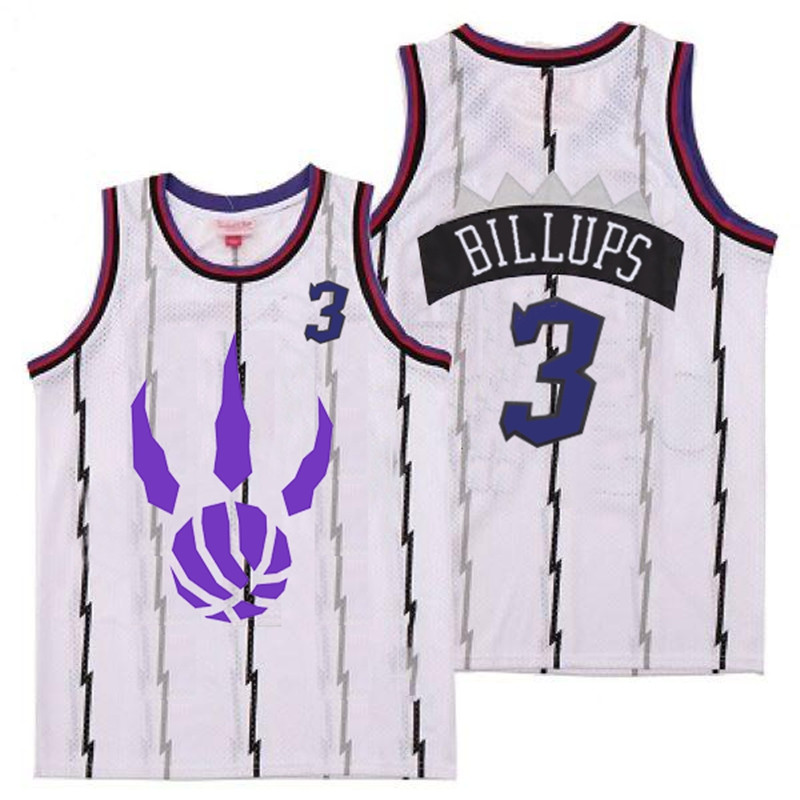 Raptors 3 Chauncey Billups White Logo Retro Jersey