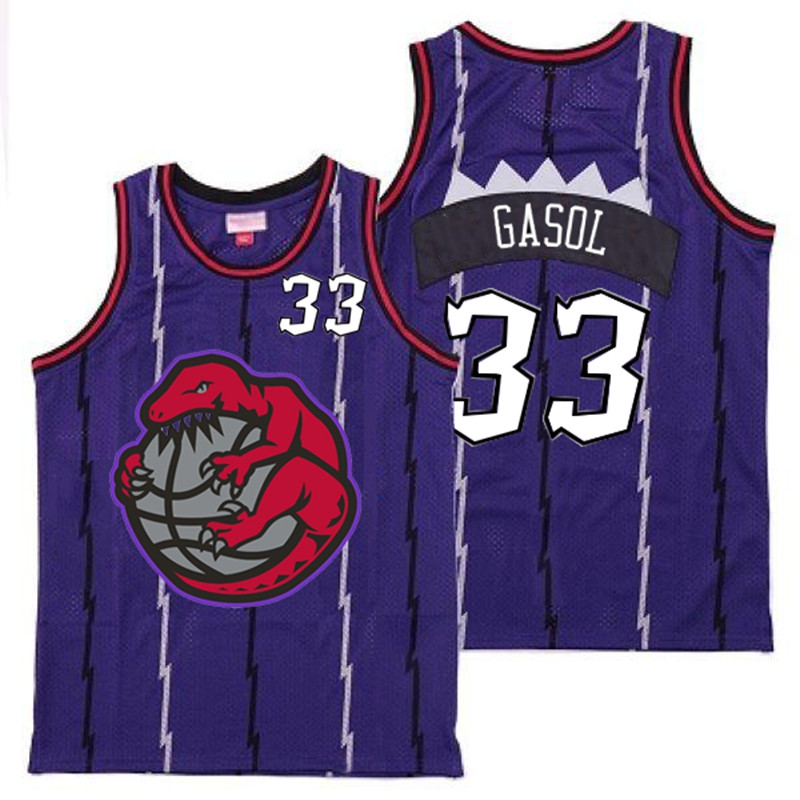 Raptors 33 Marc Gasol Purple Retro Jerseys