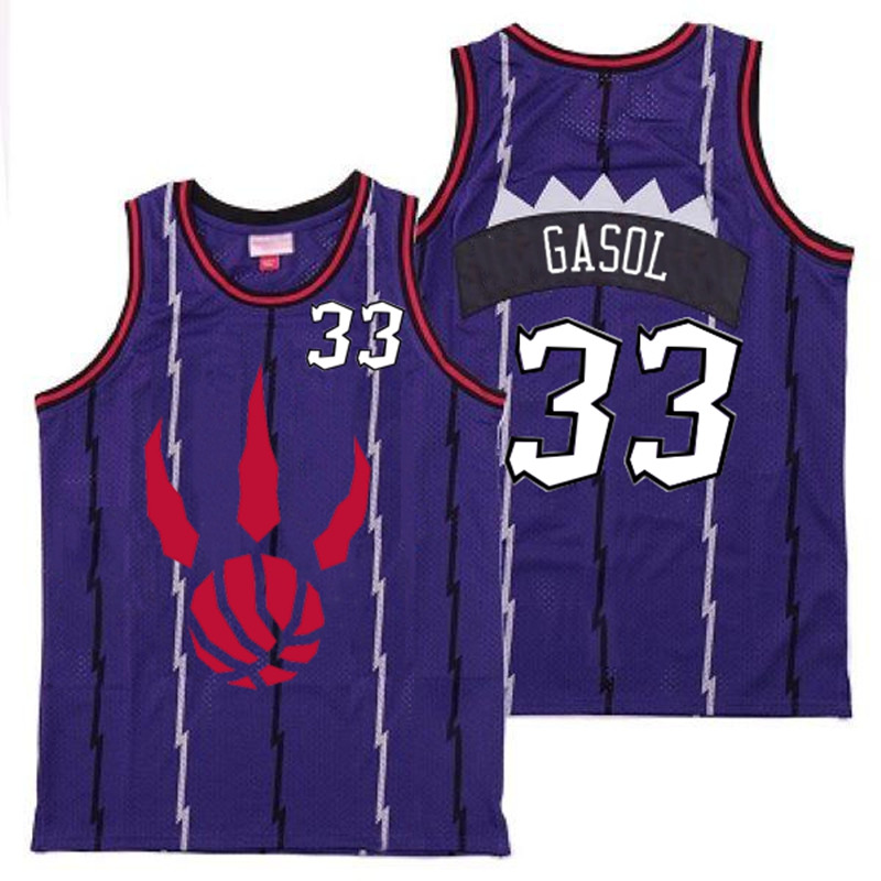 Raptors 33 Marc Gasol Purple Throwback Jerseys