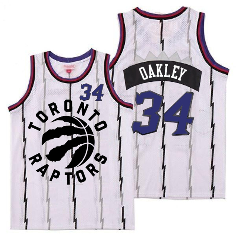 Raptors 34 Charles Oakley White Retro Jersey