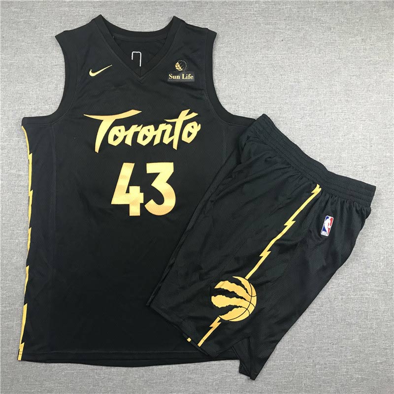 Raptors 43 Pascal Siakam Black City Edition Nike Swingman Jersey With Shorts