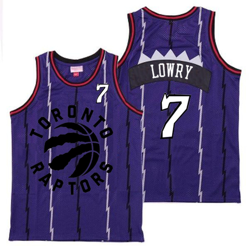 Raptors 7 Kyle Lowry Purple Retro Jersey