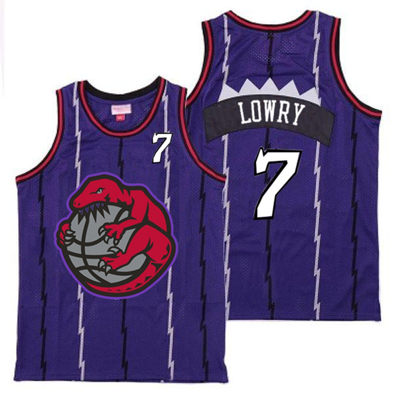 Raptors 7 Kyle Lowry Purple Retro Jerseys