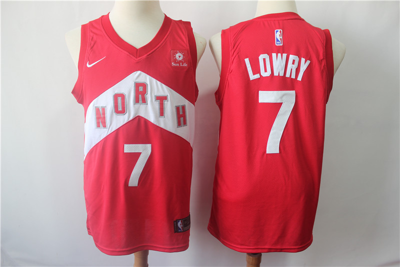 Raptors 7 Kyle Lowry Red 2018 19 Earned Edition  Swingman Jersey