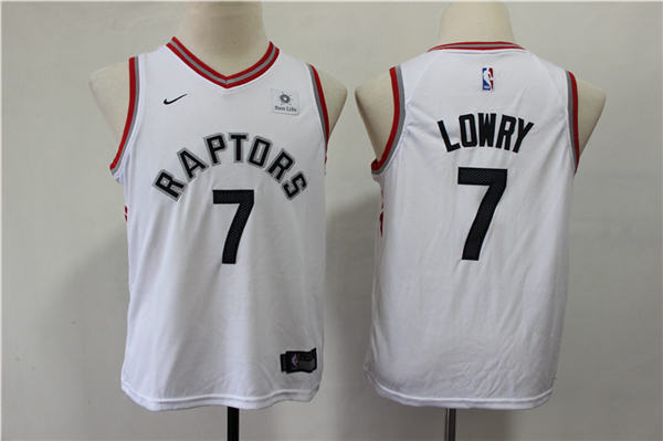 Raptors 7 Kyle Lowry White Youth Swingman Jersey