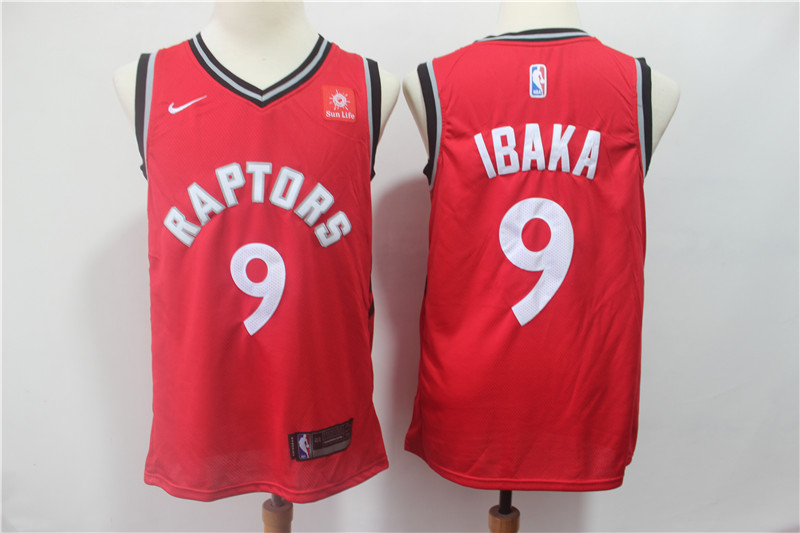 Raptors 9 Serge Ibaka Red  Swingman Jersey
